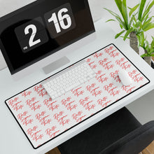 Load image into Gallery viewer, White Desk Mat with Red DST Theme