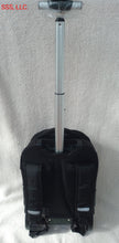 Load image into Gallery viewer, Trolley Backpack with large wheels, collapsible metal handle, and DST embroidered crest decal