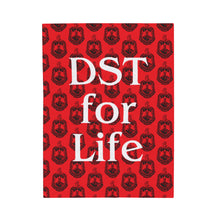 Load image into Gallery viewer, Red Velveteen Plush Blanket with Black DST Crest with DST for Life Theme