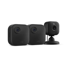 Load image into Gallery viewer, Blink Outdoor 4 + Blink Mini 2 — Smart security cameras, two-way talk, HD live view, motion detection, set up in minutes, Works with Alexa — 2 camera system + Mini 2 (Black)