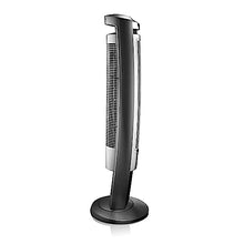 Load image into Gallery viewer, Lasko Oscillating Tower Fan, Quiet Fans with Remote, for Bedroom, Living Room, Office, Tower Fan with Remote, 3-Speed Timer, 42”, Silver T42951