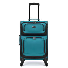 Load image into Gallery viewer, U.S. Traveler Lightweight Rolling 20" Carry On Luggage Softside Suitcase, Teal, 4 Wheel