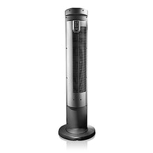 Load image into Gallery viewer, Lasko Oscillating Tower Fan, Quiet Fans with Remote, for Bedroom, Living Room, Office, Tower Fan with Remote, 3-Speed Timer, 42”, Silver T42951