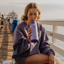 Load image into Gallery viewer, BOTTLE BOTTLE 32oz Insulated Water Bottle Stainless Steel Sport Water Bottle with Straw Dual-use Lid Design for Gym with Pill Box (dark purple)