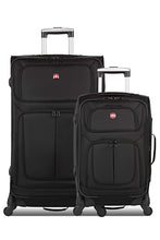 Load image into Gallery viewer, SwissGear Sion Softside Expandable Luggage, Black, 2-Piece Set (21/29)