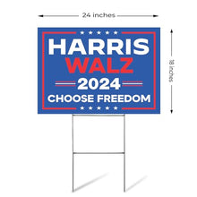 Load image into Gallery viewer, SignPro Harris Waltz Yard Sign | Harris Tim Waltz 2024 Lawn Sign | Kamala Harris Waltz Sign | 24" x 18" Corrugated Plastic | Includes H Stake | Double Sided