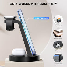 Load image into Gallery viewer, 3 in 1 Charging Station for iPhone, Wireless Charger for iPhone 15 14 13 12 11 X Pro Max & Apple Watch - Wireless Charging Station for AirPods Pro 3 2
