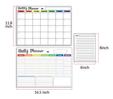Load image into Gallery viewer, Hivillexun Magnetic Dry Erase Calendar Whiteboard Set (3-Pack) for Refrigerator, Wall, and Fridge Organization with Monthly, Weekly, and Daily Notepads. Comes with 8 Markers and 1 Eraser