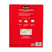 Load image into Gallery viewer, Scotch Thermal Laminating Pouches, For Use With Thermal Laminators, 8.9 x 11.4 Inches, Letter Size Sheets, 100 Count (Pack of 1)