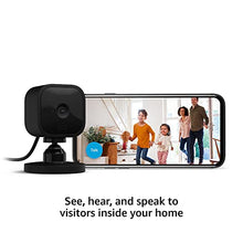 Load image into Gallery viewer, Blink Mini – Compact indoor plug-in smart security camera, 1080p HD video, night vision, motion detection, two-way audio, easy set up, Works with Alexa – 1 camera (Black)