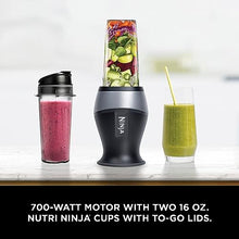 Load image into Gallery viewer, Ninja QB3001SS Ninja Fit Compact Personal Blender, Shakes, Smoothies, Food Prep, and Frozen Blending, 700-Watt Base and (2) 16-oz. Cups & Spout Lids, Black