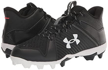 Load image into Gallery viewer, Under Armour Men's Leadoff Mid Rubber Molded Baseball Cleat, (001) Black/Black/White, 11