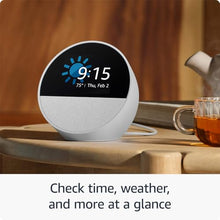 Load image into Gallery viewer, All-new Amazon Echo Spot (2024 release), Smart alarm clock with vibrant sound + Alexa, Glacier White