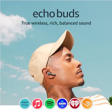 Load image into Gallery viewer, Amazon Echo Buds (2023 Release) | True Wireless Bluetooth 5.2 Earbuds with Alexa, audio personalization, multipoint, 20H battery with charging case, fast charging, sweat resistant | Black