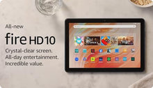 Load image into Gallery viewer, Amazon Fire HD 10 tablet (newest model) built for relaxation, 10.1" vibrant Full HD screen, octa-core processor, 3 GB RAM, 64 GB, Black