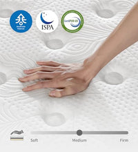 Load image into Gallery viewer, KOANTTI Queen Mattress,12 Inch Queen Size Mattresses Memory Foam Hybrid White Mattress in a Box,with Provide Support and Improve Sleep Mattresses,Medium Firm,CertiPUR-US.