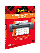 Load image into Gallery viewer, Scotch Thermal Laminating Pouches, For Use With Thermal Laminators, 8.9 x 11.4 Inches, Letter Size Sheets, 100 Count (Pack of 1)