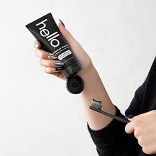 Load image into Gallery viewer, Hello Activated Charcoal Toothpaste, Fluoride Toothpaste with Activated Charcoal, Teeth Whitening Toothpaste with Fresh Mint and Coconut Oil, No SLS, Vegan, Gluten Free, 3 Pack, 4 OZ Tubes