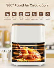 Load image into Gallery viewer, VEWIOR Air Fryer, 5.3Qt Airfyer with Viewing Window, 7 Custom Presets Large Air Fryer Oven with Smart Digital Touchscreen,Non-stick and Dishwasher-Safe Basket
