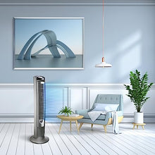 Load image into Gallery viewer, Lasko Oscillating Tower Fan, Quiet Fans with Remote, for Bedroom, Living Room, Office, Tower Fan with Remote, 3-Speed Timer, 42”, Silver T42951