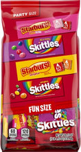 Load image into Gallery viewer, SKITTLES Original, SKITTLES Wild Berry & STARBURST Original and STARBURST FaveReds Fun Size Nut Free Individually Wrapped Trick or Treat Halloween Candy Variety Pack, Party Size, 20.13 Oz Bulk Bag