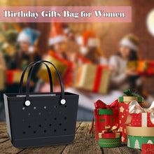 Load image into Gallery viewer, Heibbao X-Large Rubber Beach Bag Tote Bag with Waterproof Zipper Inner Bag, Washable Durable Tote Bag, Storage bags (Black)