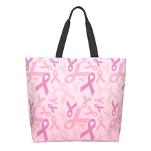 Load image into Gallery viewer, Qwalnely Tote Bag Beach Canvas Bag Travel Reusable Grocery Shopping Bag, Breast Cancer Survivor Awareness Tote Gifts for Women Men