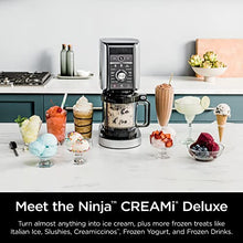 Load image into Gallery viewer, Ninja NC501 CREAMi Deluxe 11-in-1 Ice Cream & Frozen Treat Maker for Ice Cream, Sorbet, Milkshakes, Frozen Drinks & More, 11 Programs, Perfect for Kids, Silver, 11 Functions + (2) 24 oz. Pints