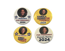 Load image into Gallery viewer, Kamala Harris for President pins - Set of 4 buttons (2.25 inches)