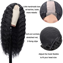 Load image into Gallery viewer, Mairead 28 Inch Curly Wig Long Wigs for Black Women Loose Deep Wave Lace Front Wig 4'' Simulated Scalp Middle Part Synthetic Natural Crimps Curls Hair Replacement Wigs