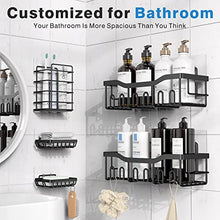 Load image into Gallery viewer, EUDELE Shower Caddy 5 Pack,Adhesive Shower Organizer for Bathroom Storage&Home Decor&Kitchen,No Drilling,Large Capacity,Rustproof Stainless Steel Bathroom Organizer,Shower Shelves for Inside Shower
