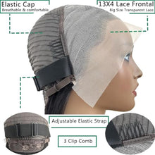 Load image into Gallery viewer, Douyin Bob Wig Human Hair 13x4 Frontal Lace Wig 14 Inch Body Wave 180% Density HD Lace Front Wigs Human Hair Pre Plucked Glueless Bob Wigs for Women Human Hair Wigs (14 inch, Natural Black)