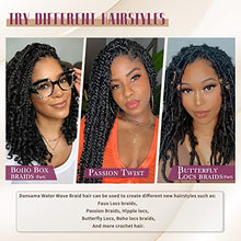 Load image into Gallery viewer, Dansama Passion Twist Hair Water Wave Crochet Hair for Black Women, Long Bohemian Braiding Hair for Boho Locs, Faux Locs, Butterfly Style Crochet Braids Hair Extensions (18inch, 1B, Economy Pack)