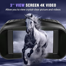 Load image into Gallery viewer, HEXEUM Night Vision Goggles - 4K Night Vision Binoculars for Adults, 3'' HD Screen Binoculars can Save Photo and Video with 32GB TF Card, Black