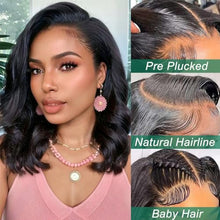 Load image into Gallery viewer, Douyin Bob Wig Human Hair 13x4 Frontal Lace Wig 14 Inch Body Wave 180% Density HD Lace Front Wigs Human Hair Pre Plucked Glueless Bob Wigs for Women Human Hair Wigs (14 inch, Natural Black)