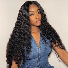 Load image into Gallery viewer, Mairead 28 Inch Curly Wig Long Wigs for Black Women Loose Deep Wave Lace Front Wig 4'' Simulated Scalp Middle Part Synthetic Natural Crimps Curls Hair Replacement Wigs
