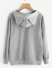 Load image into Gallery viewer, Fronage Teen Girls Cat Hooded Sweatshirt Womens Long Sleeve Cute Hoodies Pullover Tops (X-Large, Y A Gray)