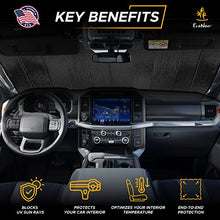 Load image into Gallery viewer, EcoNour Accordion Car Windshield Sun Shade | Car Sun Visor to Protect Harmful UV rays | Foldable Automotive Windshield Sunshades | Window Sun Blocker to Keep your Vehicle Cool & Comfort - 58" x 28"