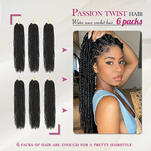 Load image into Gallery viewer, Dansama Passion Twist Hair Water Wave Crochet Hair for Black Women, Long Bohemian Braiding Hair for Boho Locs, Faux Locs, Butterfly Style Crochet Braids Hair Extensions (18inch, 1B, Economy Pack)