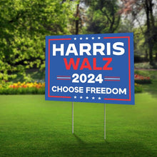 Load image into Gallery viewer, SignPro Harris Waltz Yard Sign | Harris Tim Waltz 2024 Lawn Sign | Kamala Harris Waltz Sign | 24" x 18" Corrugated Plastic | Includes H Stake | Double Sided