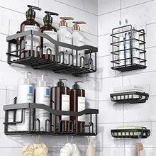 Load image into Gallery viewer, EUDELE Shower Caddy 5 Pack,Adhesive Shower Organizer for Bathroom Storage&Home Decor&Kitchen,No Drilling,Large Capacity,Rustproof Stainless Steel Bathroom Organizer,Shower Shelves for Inside Shower