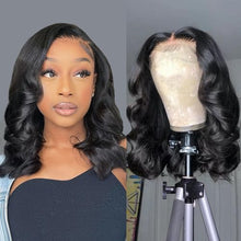 Load image into Gallery viewer, Douyin Bob Wig Human Hair 13x4 Frontal Lace Wig 14 Inch Body Wave 180% Density HD Lace Front Wigs Human Hair Pre Plucked Glueless Bob Wigs for Women Human Hair Wigs (14 inch, Natural Black)