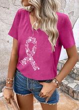 Load image into Gallery viewer, Ithalt Breast Cancer Shirt Women Pink Ribbon Shirts Breast Cancer Awareness Tee Cancer Survivor V Neck Tshirts(Pink3, Large)
