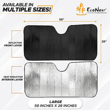 Load image into Gallery viewer, EcoNour Accordion Car Windshield Sun Shade | Car Sun Visor to Protect Harmful UV rays | Foldable Automotive Windshield Sunshades | Window Sun Blocker to Keep your Vehicle Cool & Comfort - 58" x 28"
