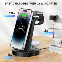 Load image into Gallery viewer, 3 in 1 Charging Station for iPhone, Wireless Charger for iPhone 15 14 13 12 11 X Pro Max & Apple Watch - Wireless Charging Station for AirPods Pro 3 2