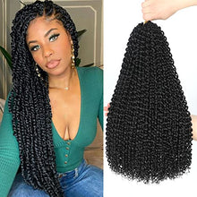 Load image into Gallery viewer, Dansama Passion Twist Hair Water Wave Crochet Hair for Black Women, Long Bohemian Braiding Hair for Boho Locs, Faux Locs, Butterfly Style Crochet Braids Hair Extensions (18inch, 1B, Economy Pack)