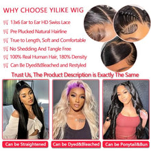 Load image into Gallery viewer, Yilike 28 Inch 13x6 Lace Front Wigs Human Hair Pre Plucked Body Wave HD Lace Front Wigs Human Hair 180% Density Frontal Glueless Wigs Human Hair with Baby Hair