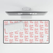 Load image into Gallery viewer, White Desk Mat with Red DST Theme