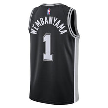 Load image into Gallery viewer, Victor Wembanyama San Antonio Spurs NBA Kids Youth 8-20 Black Icon Edition Swingman Jersey (US, Numeric, 14, 16, Regular, Black)