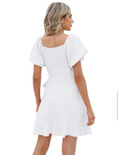 Load image into Gallery viewer, SAMPEEL Womens Casual Summer Dresses Puff Sleeve Cute Teen Girl Clothes Graduation White M